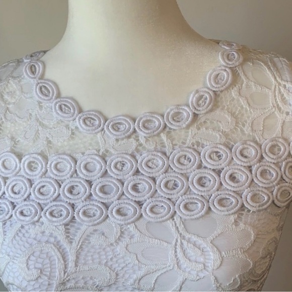 Ambiance White Lace Cold Shoulder Mini Dress - Picture 3 of 6